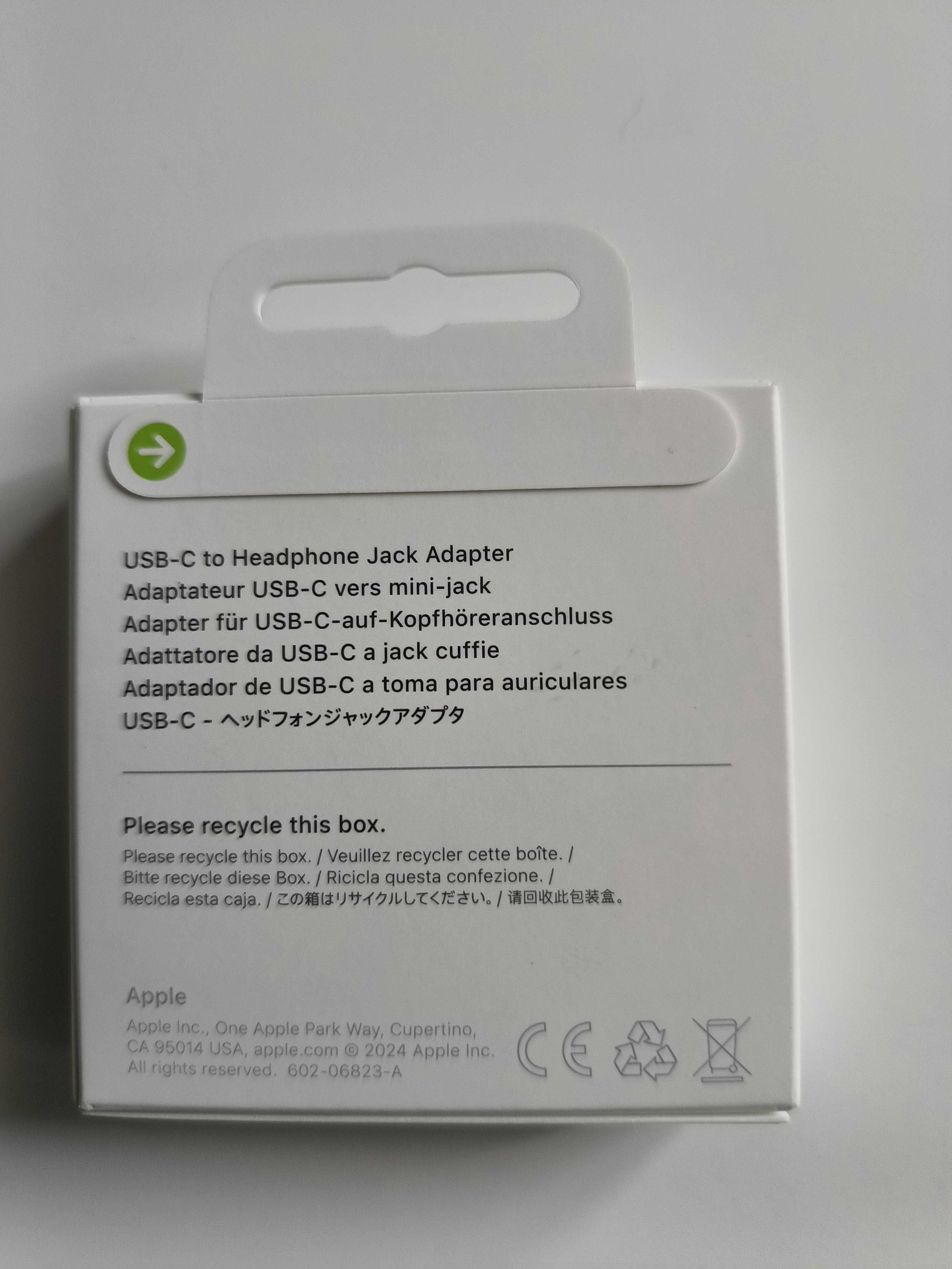 Adapter Apple usb-c na mini Jack oryginał nowy gwar  MW2Q3ZM