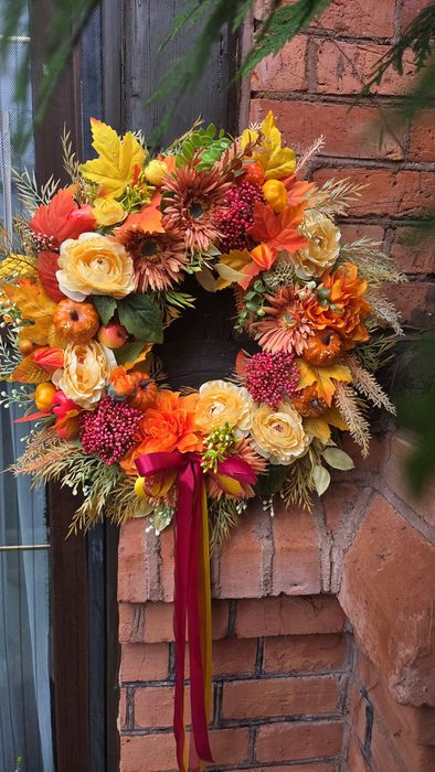 Jesienny wieniec na drzwi