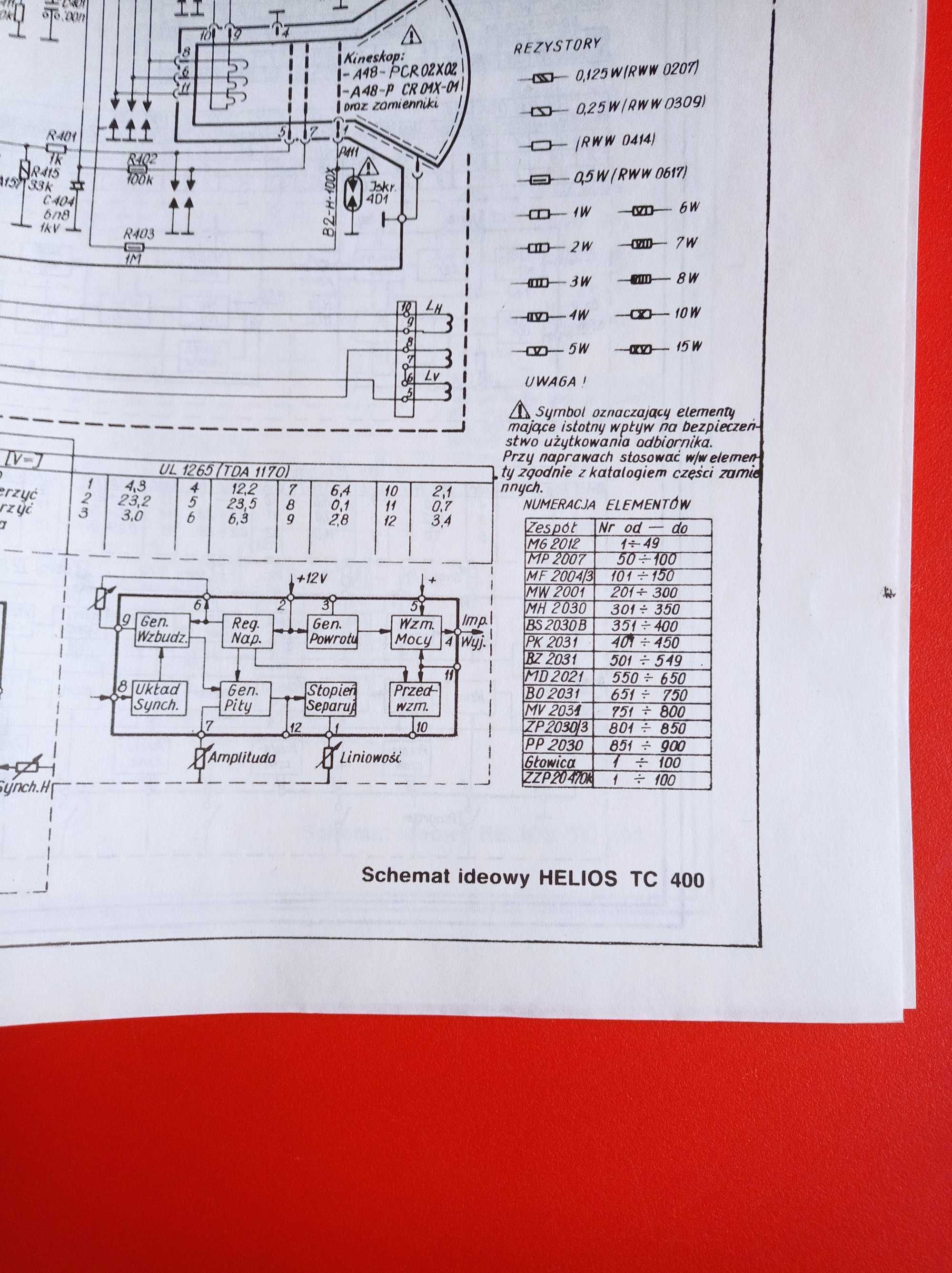 Schemat HELIOS TC 400 Helios TC 401