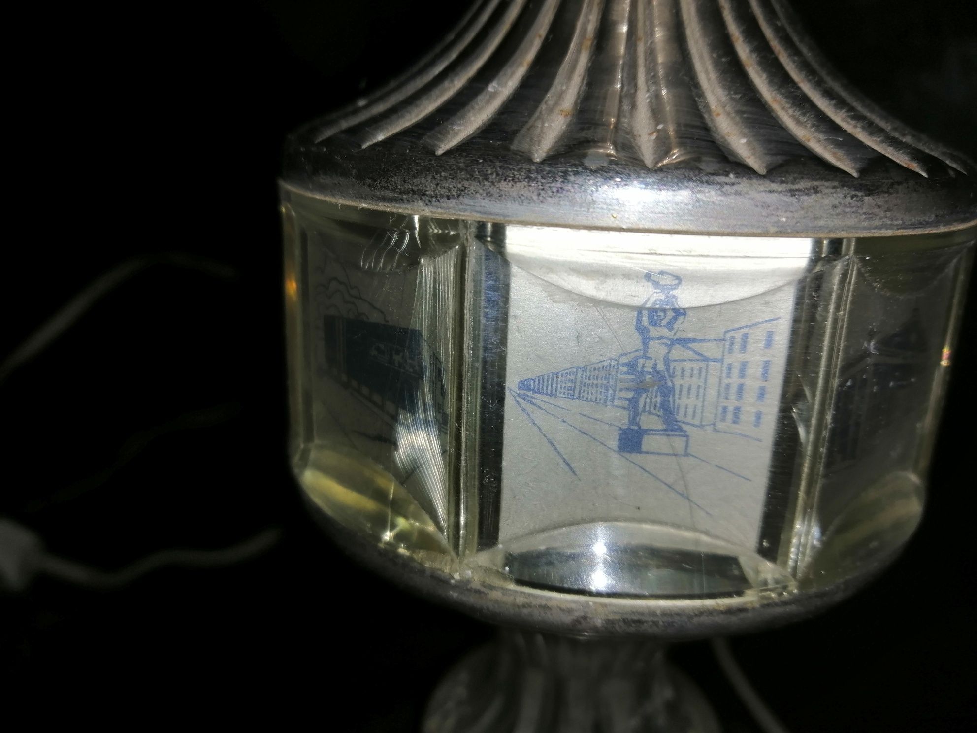 Бронза Лампа старинная настольная. Цоколь Е 27.