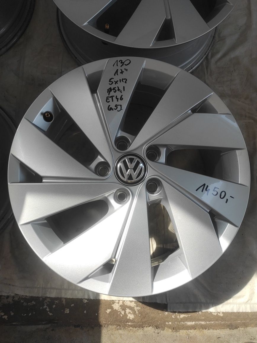 130 Felgi aluminiowe ORYGINAŁ VW Volkswagen R 17 5x112 otwór 57,1