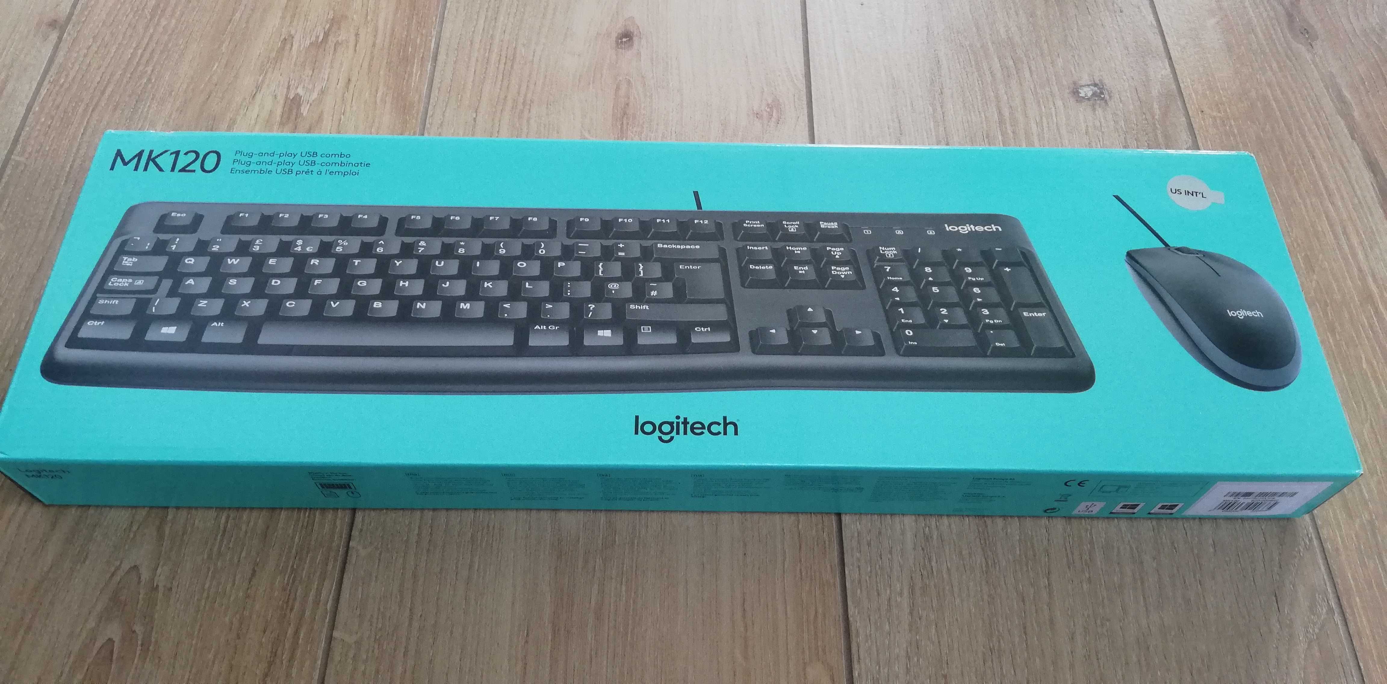 Logitech MK 120 zestaw klawiatura i mysz optyczna komplet nowy USB