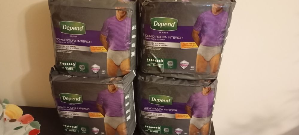 Cueca / fralda homem incontinência Depend