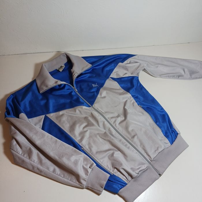 Vintage Puma kurtka bomberka bluza niebiesko szara M