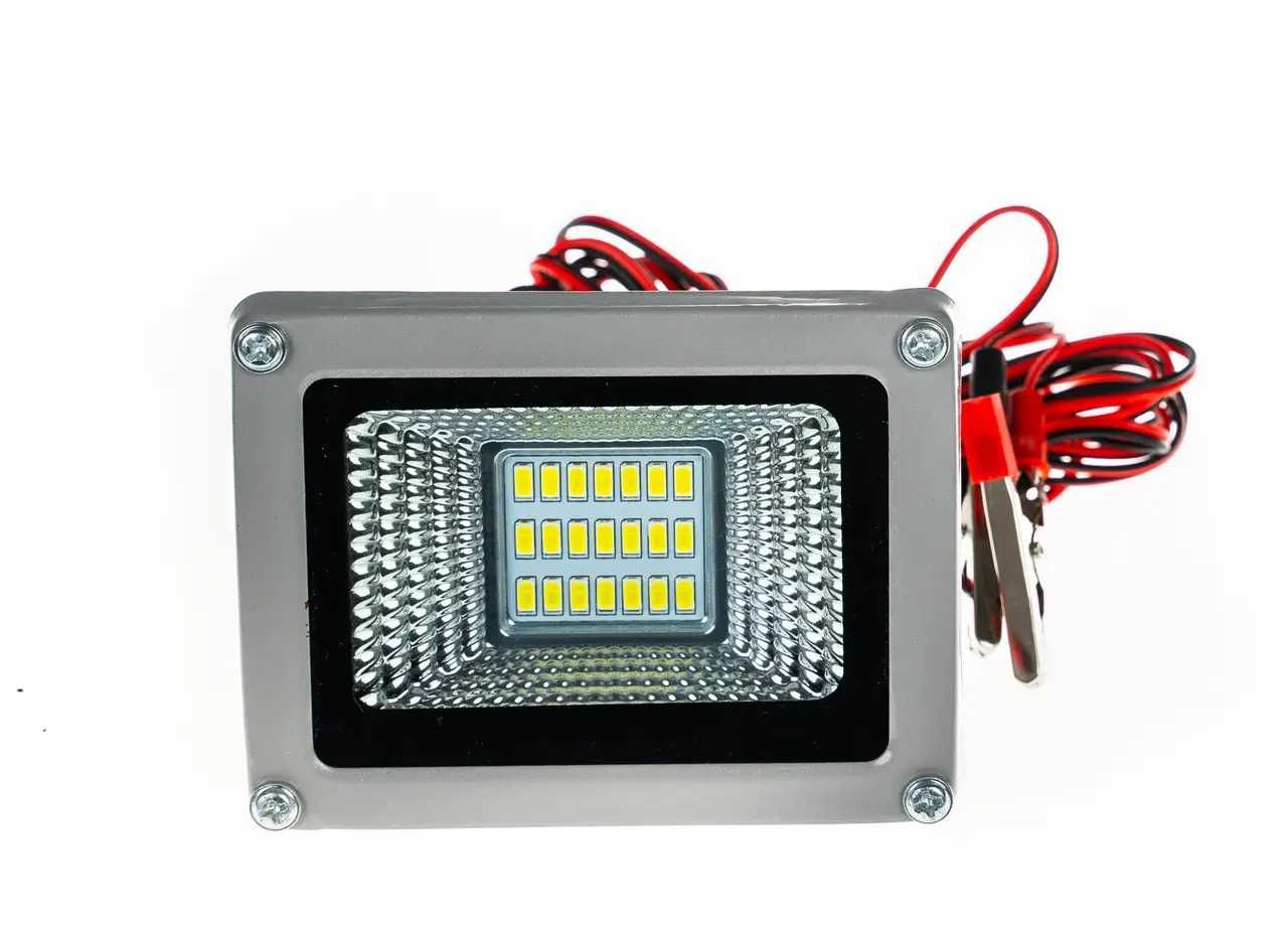 12V прожектор с клеммами (крокодилы), DC 12B 10W SMD LED