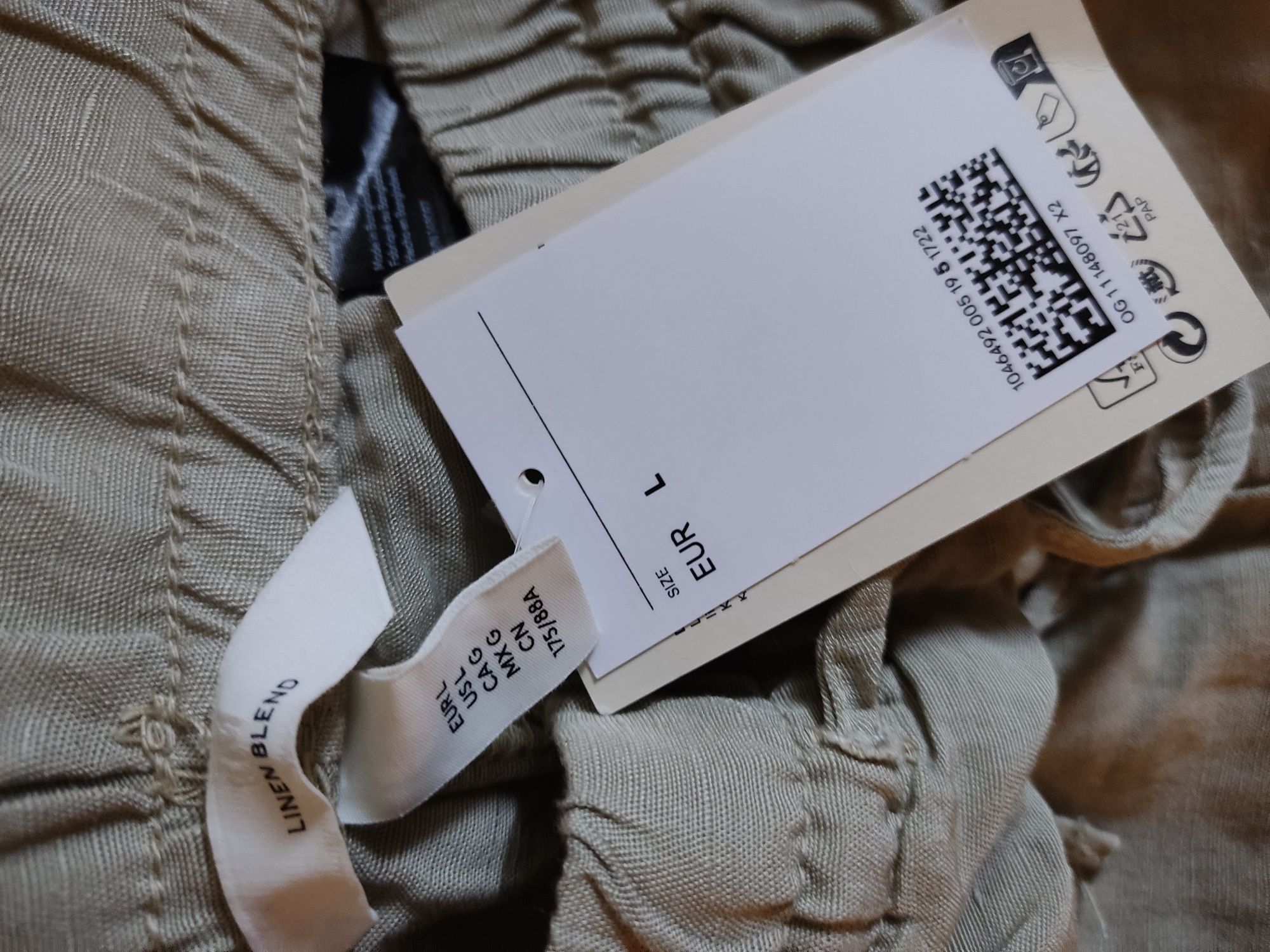 Широкие брюки  из смесового льна H&M