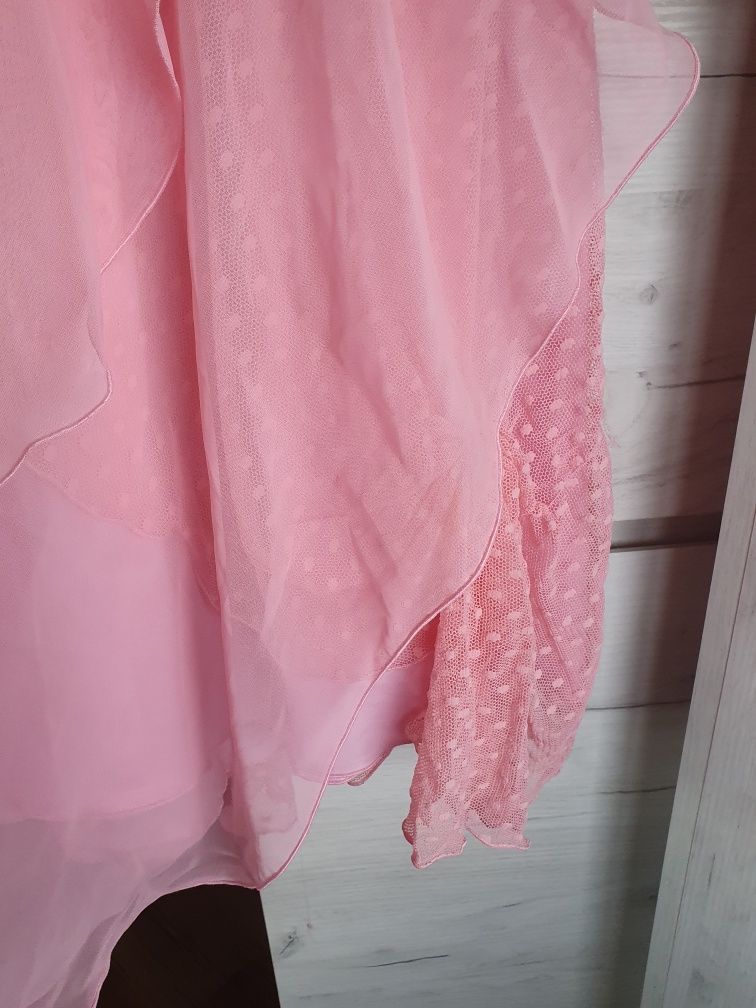Różowa sukienka ze swetrem rozm. 164