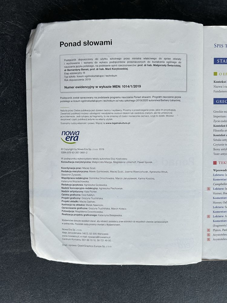 zestaw podrecznikow Ponad słowami 1.1 i 1.2