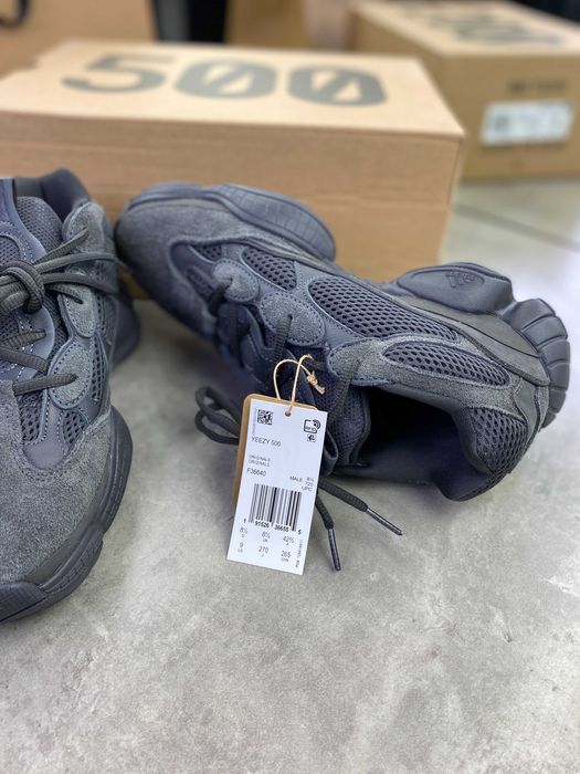 Мужские черные кроссовки Adidas Yeezy 500 Black изи йизи ob366