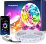 Mexllex Taśma LED RGB, 5 m, zmiana koloru, synchronizacja muzyki Aplik