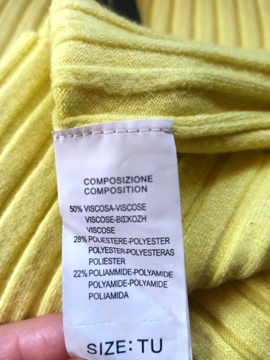 Sweter damski golf żółty rozmiar uniwersalny