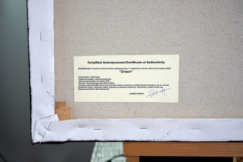 Obraz olejny 80x100 duży oryginalny nowy ekspresja z certyfikatem