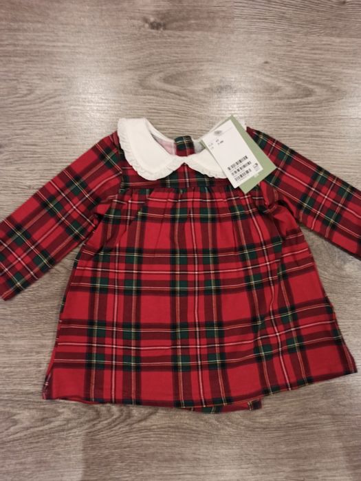 Body sukienka świąteczna H&M 62 krata