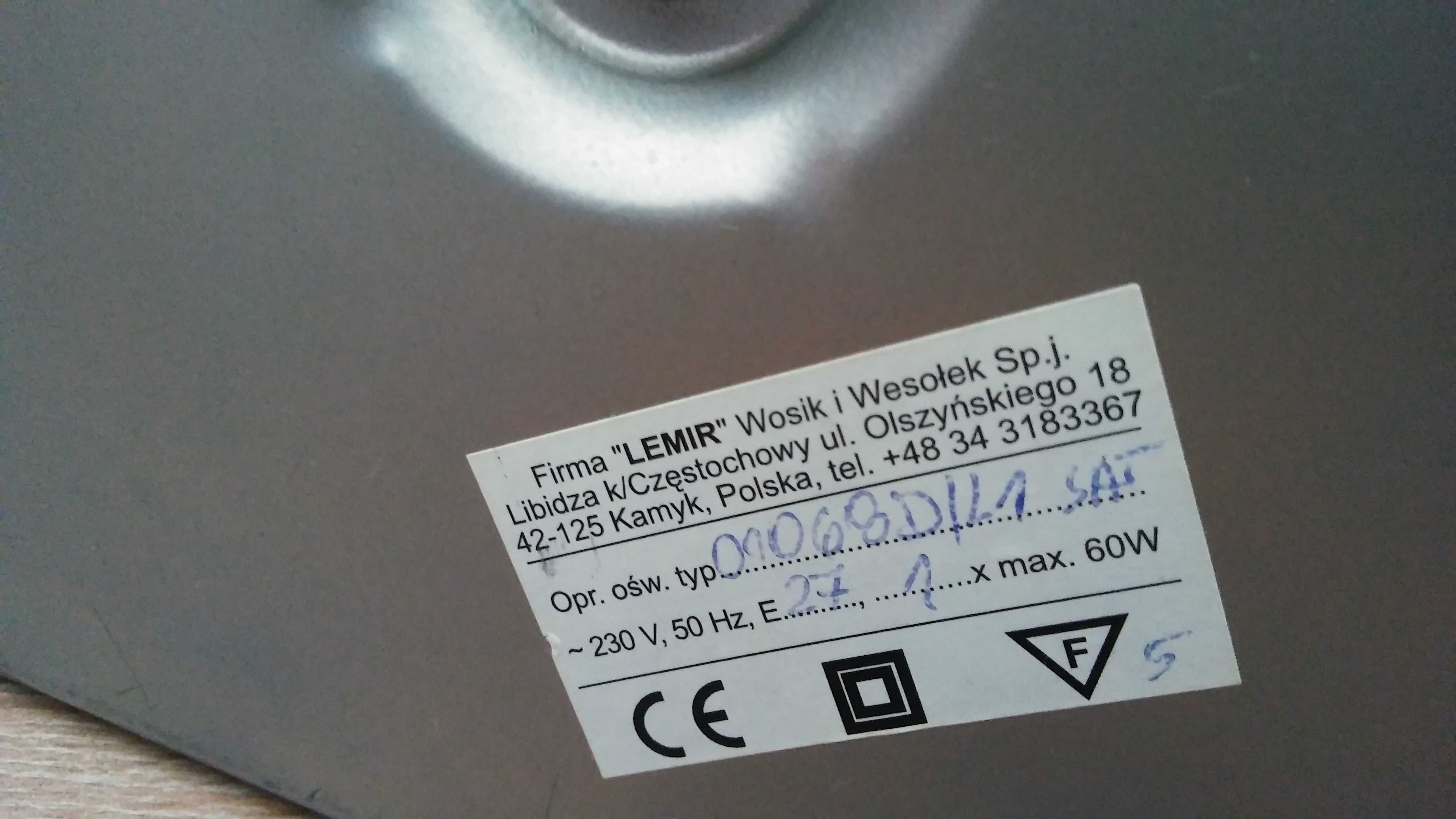 Zestaw 2 lamp: lampka nocna (stołowa) i wiszaca Lemir