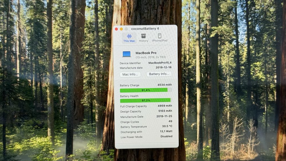 MacBook Pro 13" 2019 (Silver, 8/256 ГБ, A2159) USA