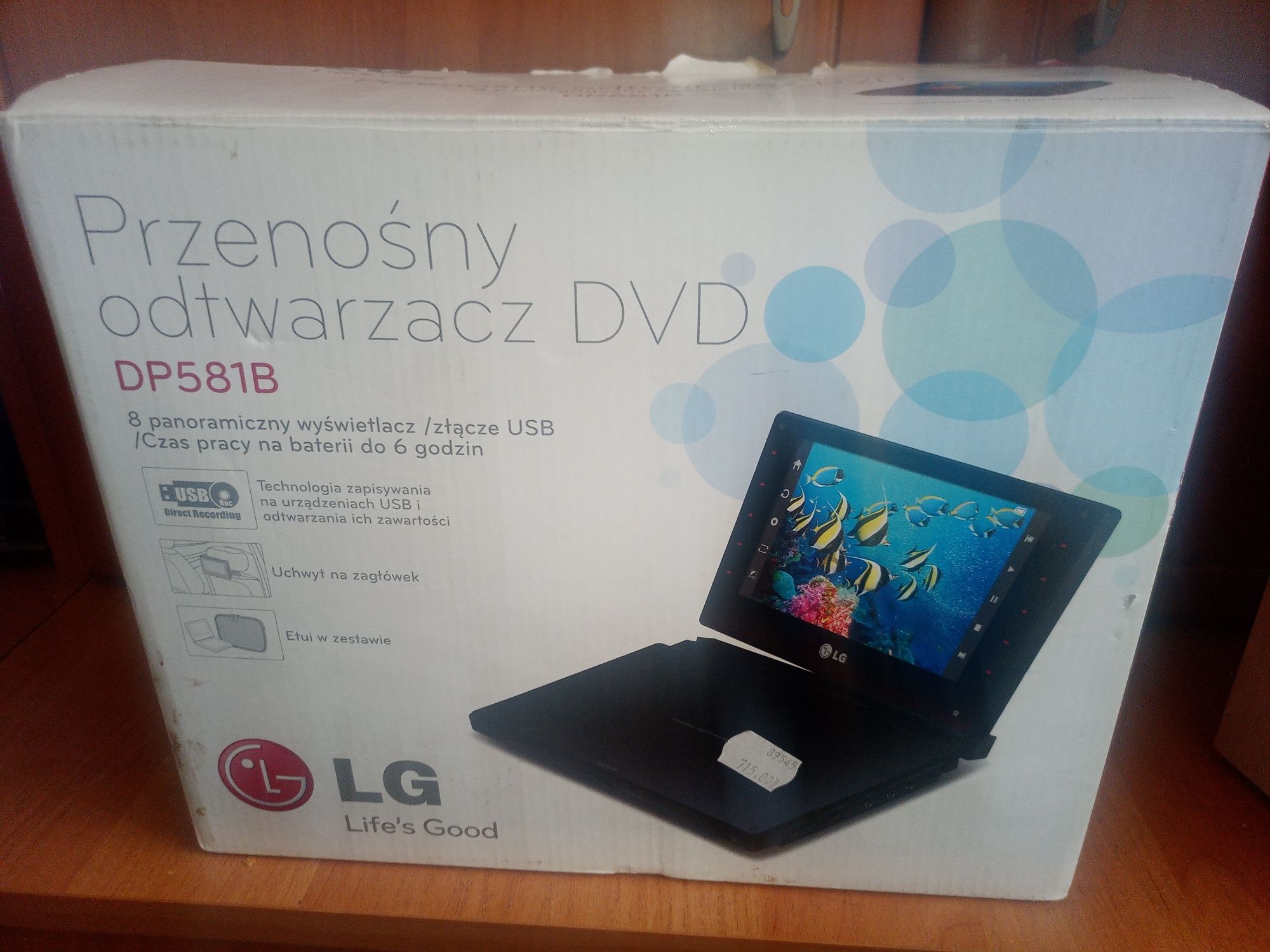 Sprzedam tanio fajne dvd lg DP581B z ekranem 8 cala USB karty sd spraw