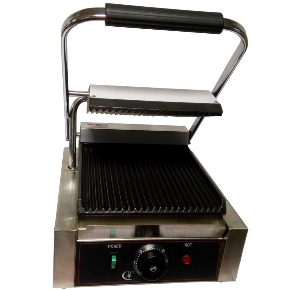 Grill kontaktowy opiekacz do bułek ryflowany pojedynczy