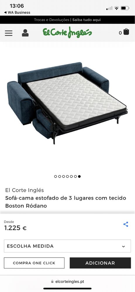 Sofá-Cama El Corte Ingles - ótimo estado