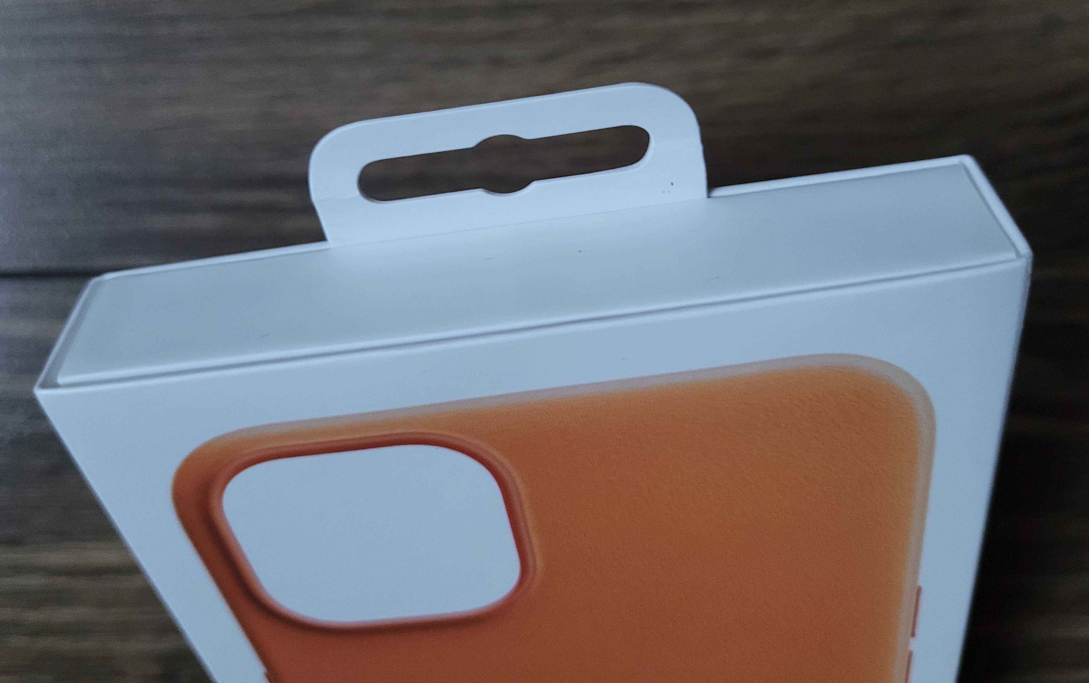 Etui Apple do iPhone 14 Plus z MagSafe Orange pomarańcz skórzane NOWE