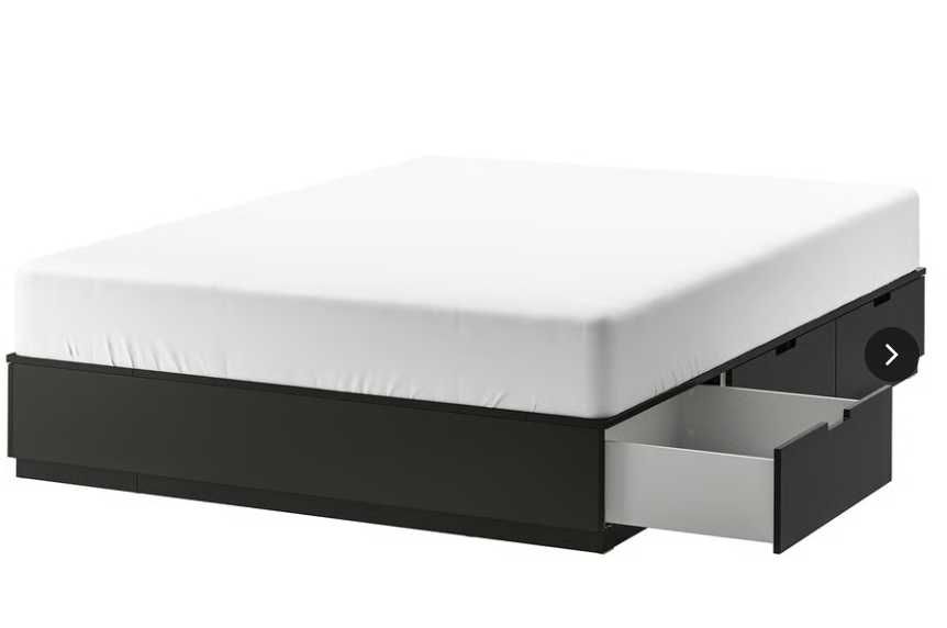 NORDLI Rama łóżka z szufladami, antracyt, 160x200 cm IKEA