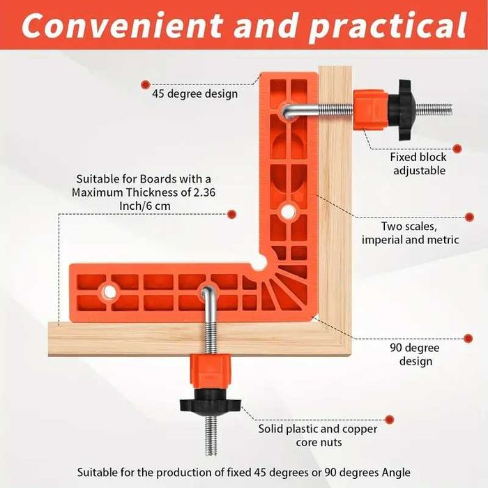 Ścisk kątownik 150x150mm montażowy zacisk kątowy Angle Clamp- 2 sztuki