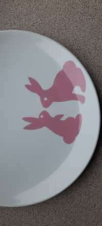 Porcelanowy talerz dla dzieci zajaczki
