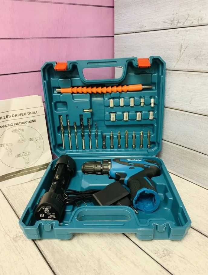 Акумуляторний шуруповерт 12v makita набор біт