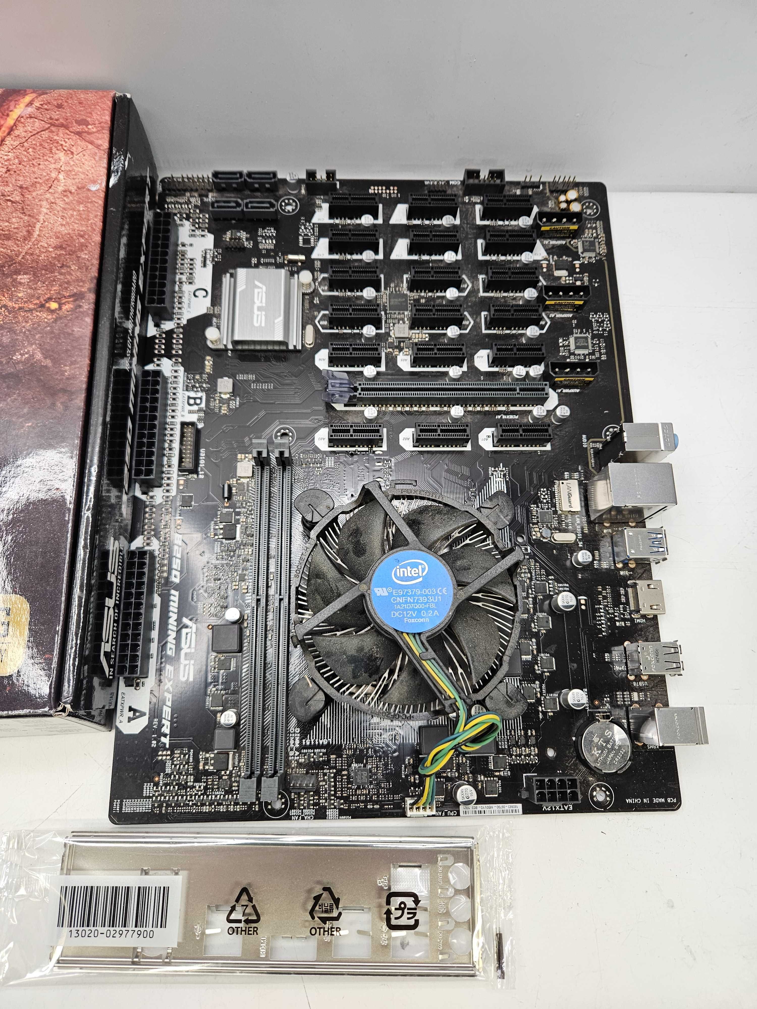 Płyta Główna Asus B250 MINING EXPERT ATX + G3930 + chłodzenie