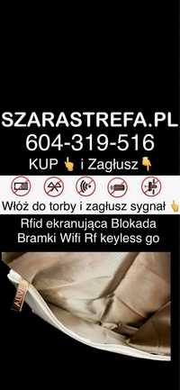 Saszetka Torba Rfid ekranująca Blokada Bramki Wifi Rf keyless go