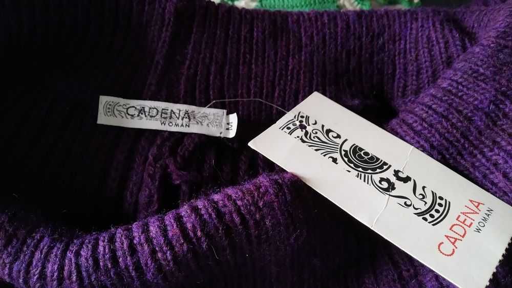 Calças corte largo em malha Cadena / Camisola cor roxo tamanhos M - No