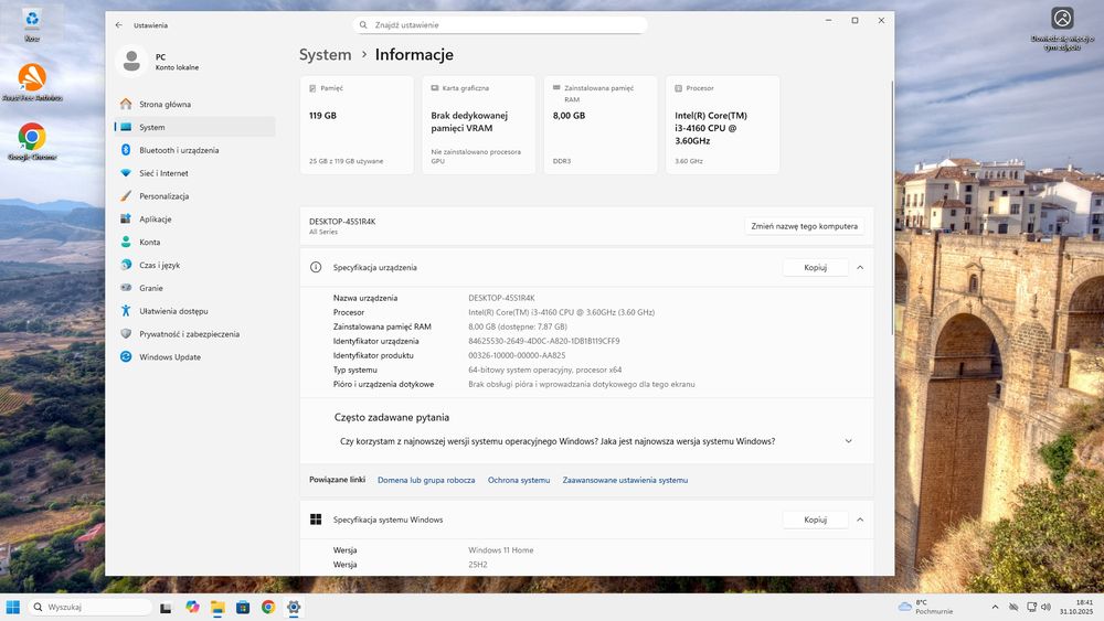 Komputer stacjonarny PC X-KOM Picasso Desktop SPC i3 SSD Windows 11