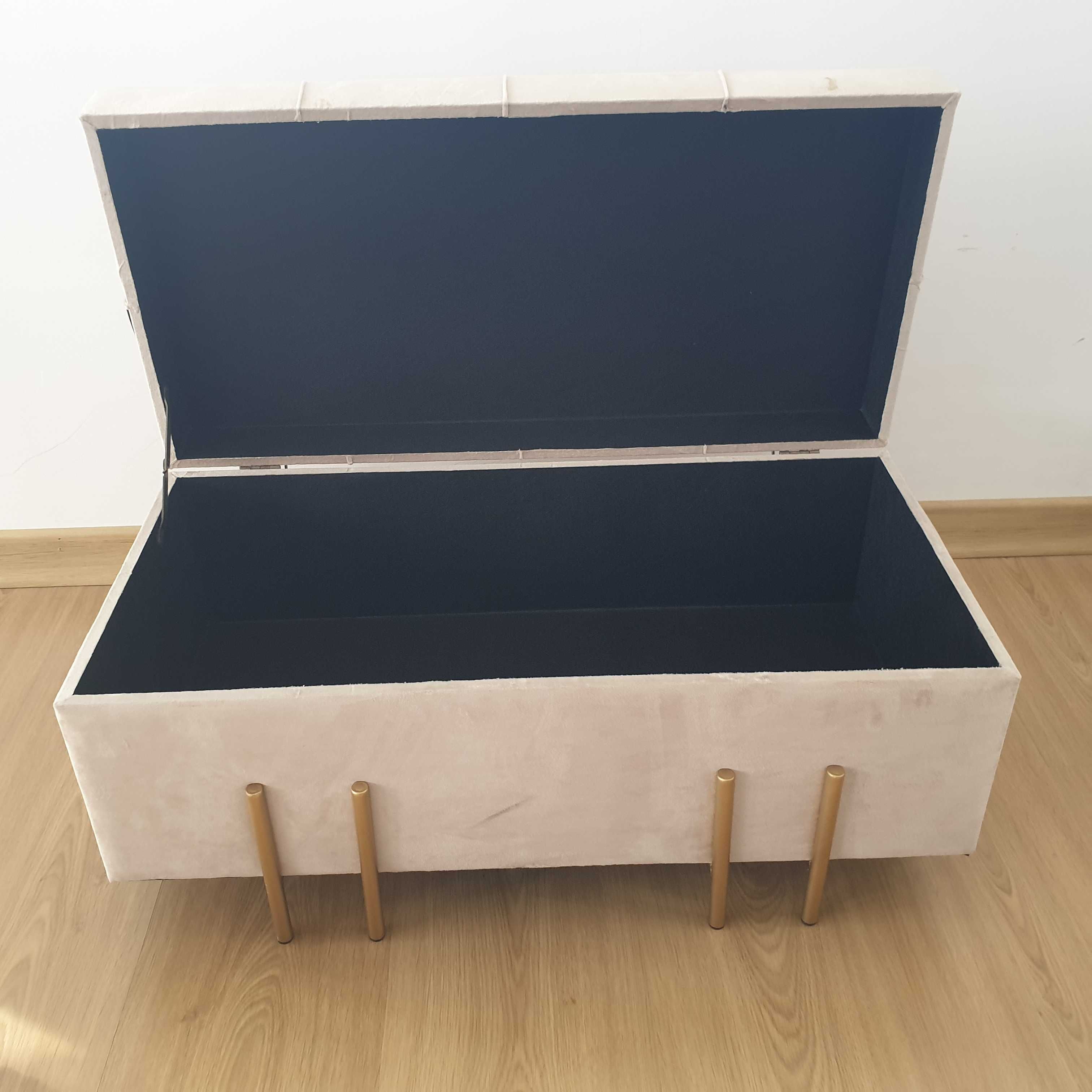 BANQUETA CREME  COM ARRUMAÇÃO 68x36x33CM 23562