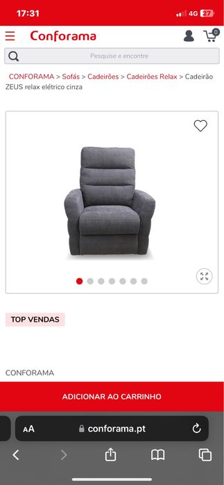 Cadeirao relax conforama zeus