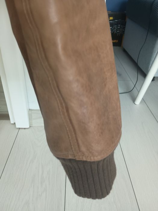 Kurtka skórzana brązowa