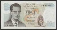 Belgia 20 frank 1964 - Baudouin I - stan 2+