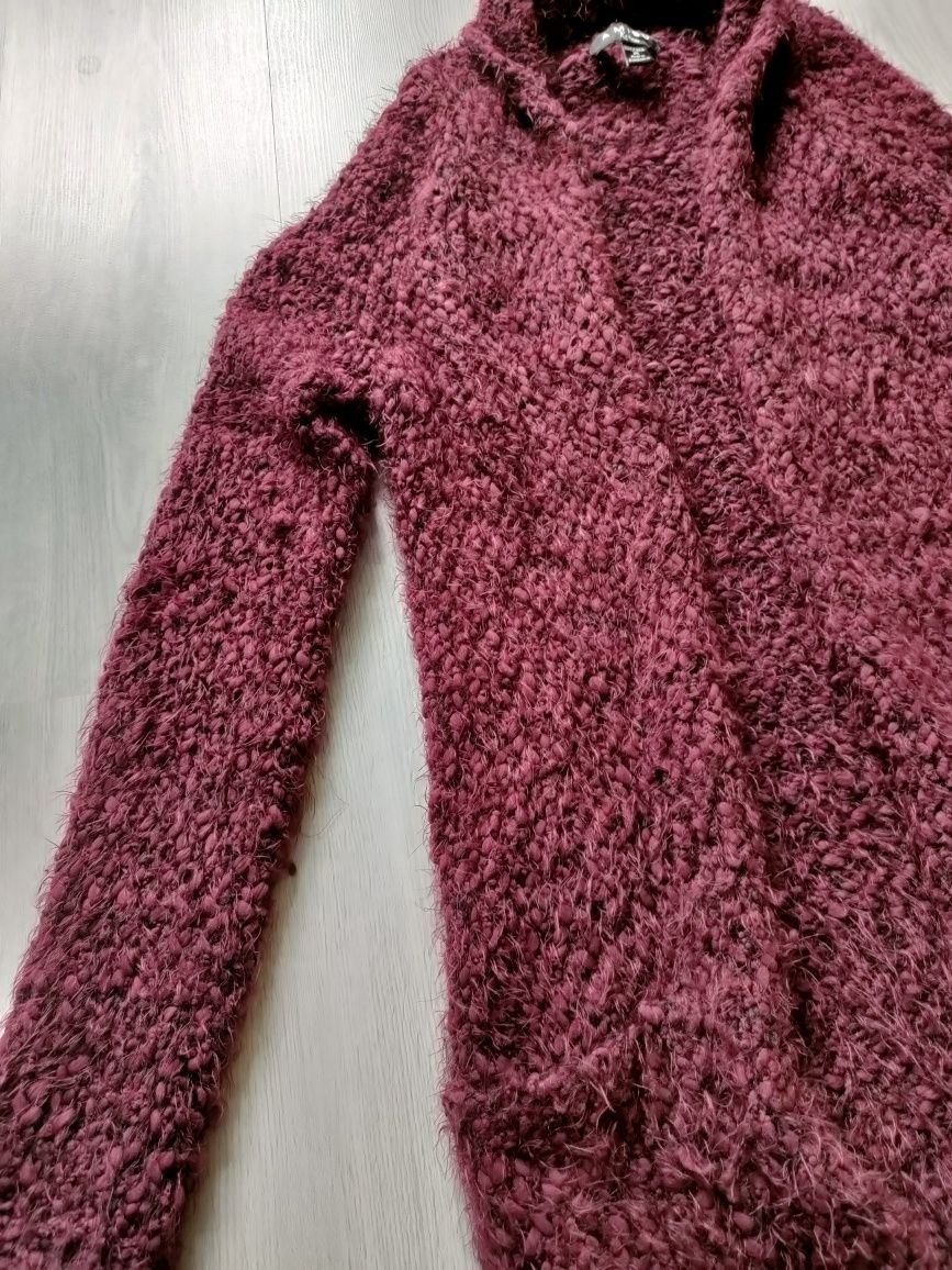 Długi sweter bordowy rozmiar S