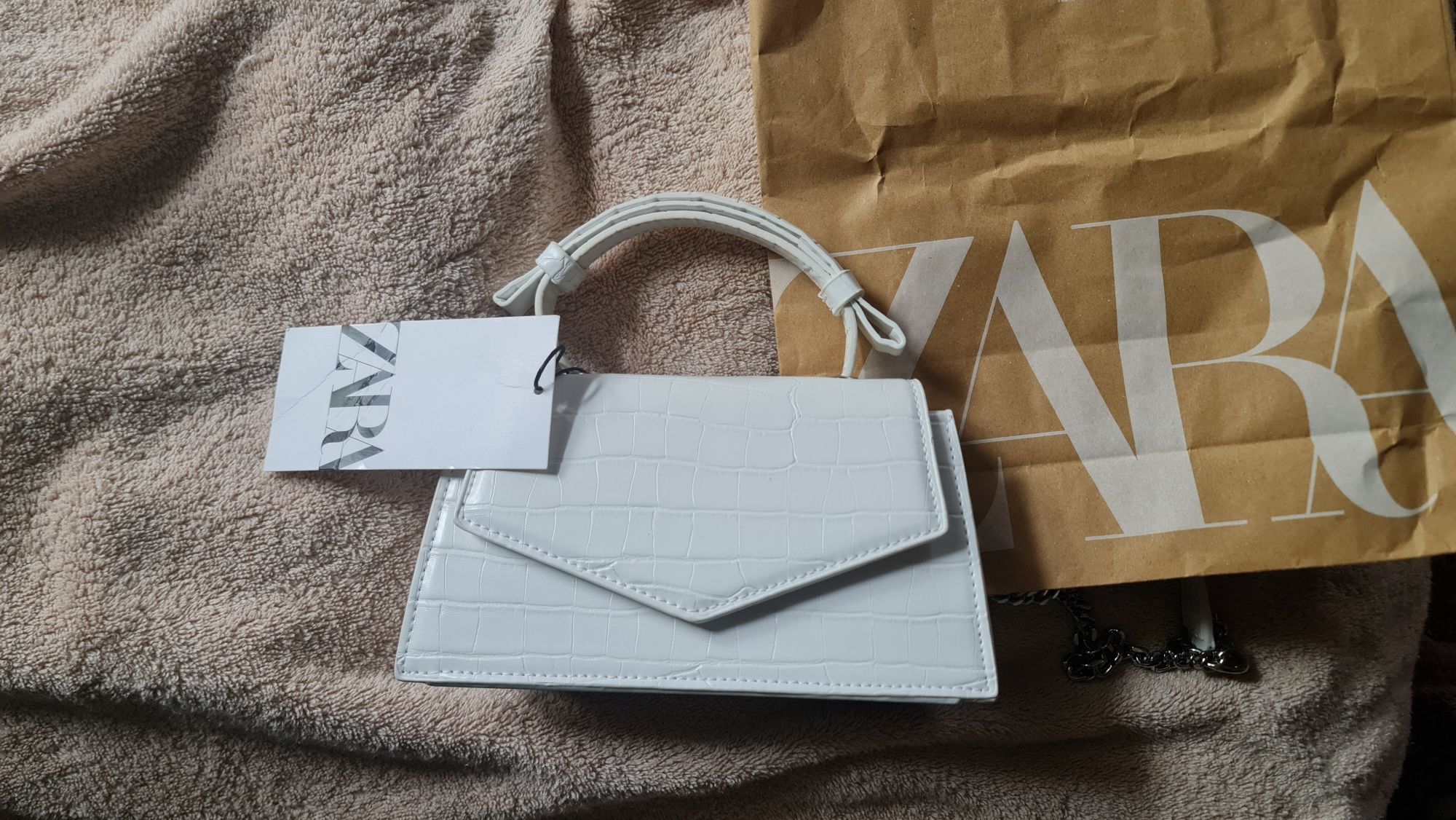 Белая мини сумочка клатч Zara