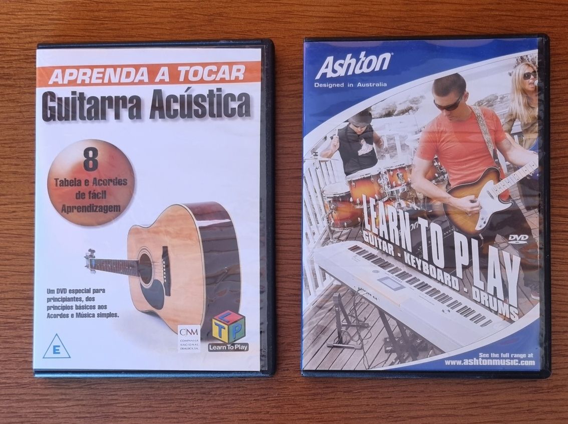 Conjunto cursos aprendizagem Guitarra, Bateria, Teclas