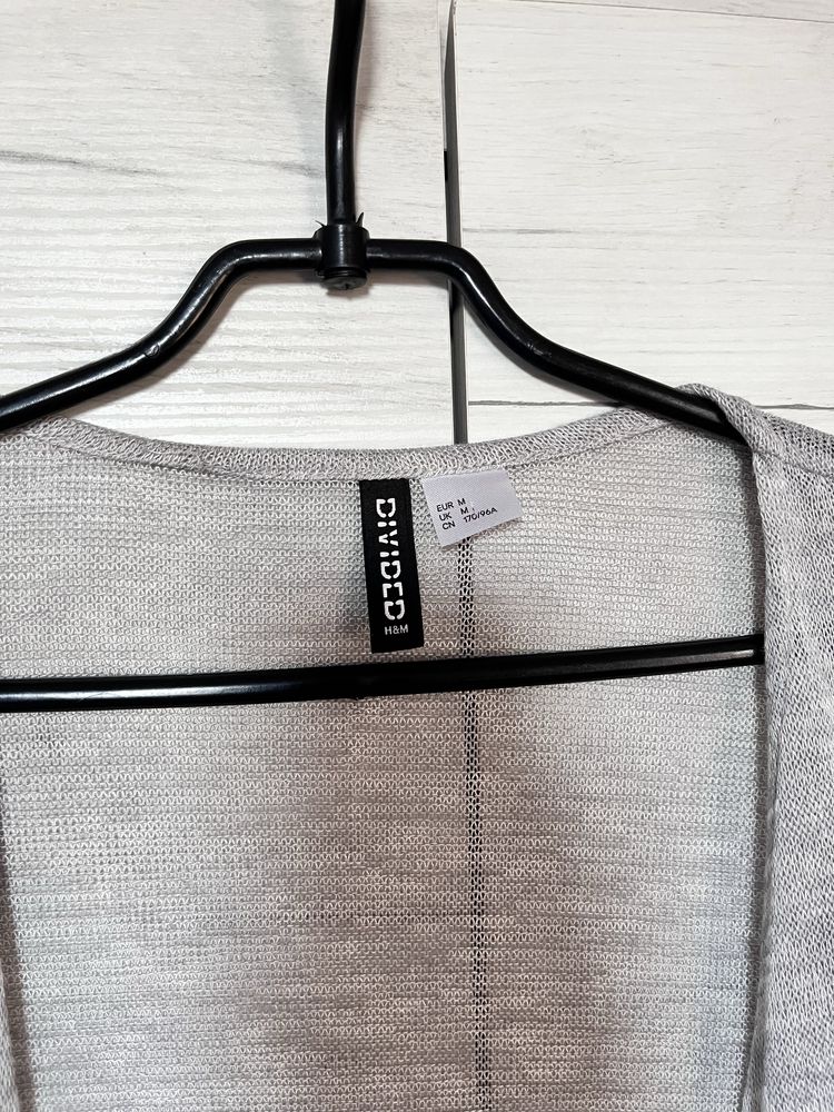 Szary sweter kardigan narzutka M H&M
