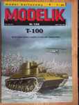 Model Kartonowy Modelik 1/04 T-100 rosyjski czołg ciężki