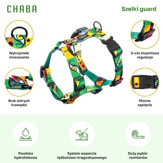 Szelki dla psa bezpieczne dla kręgosłupa - Chaba Story XL 30mm Jumbo