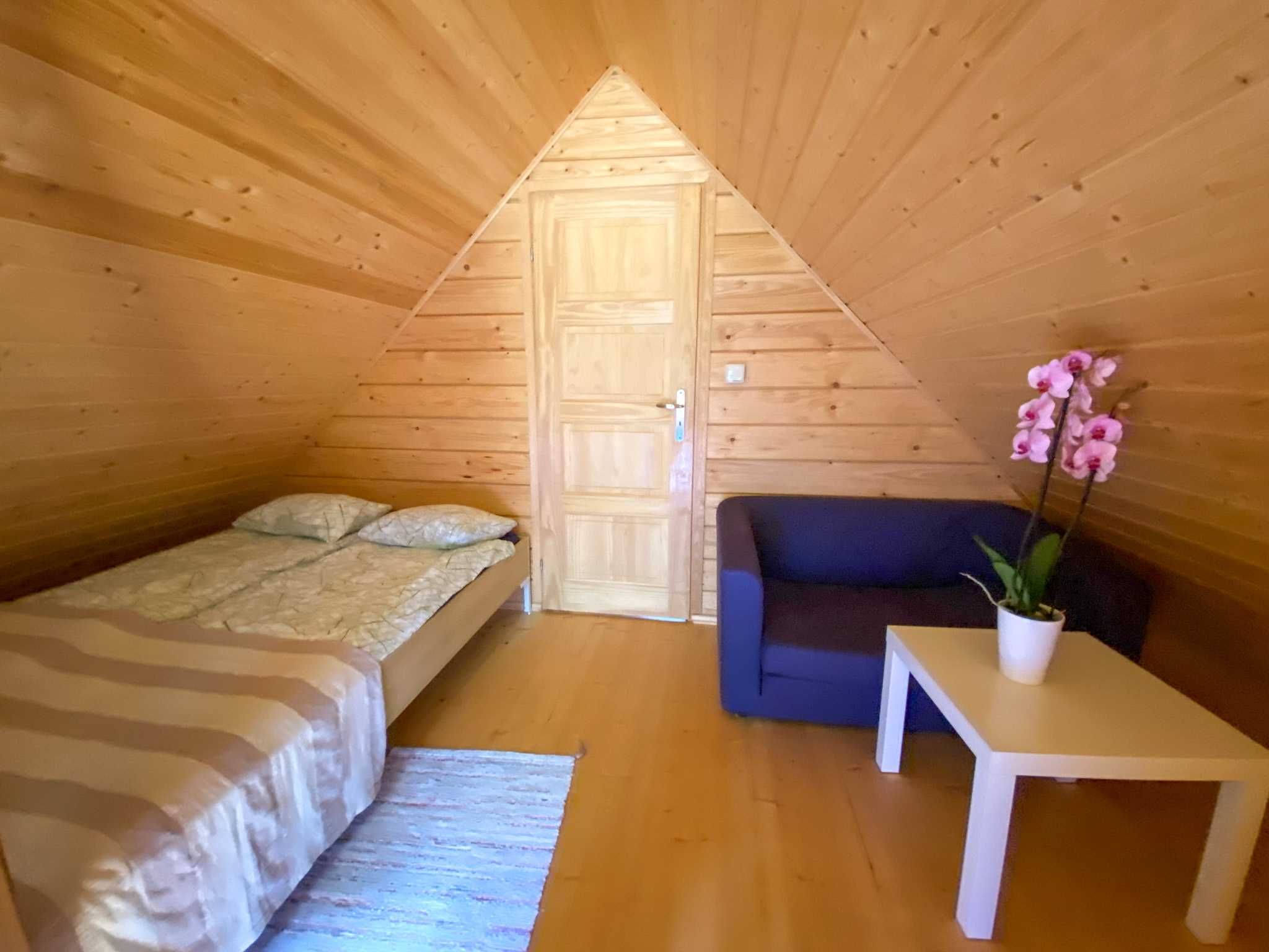 Domki z bali, pokoje gościnne Deluxe z klimatyzacją , balia z jacuzzi