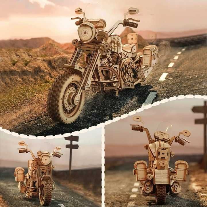 Drewniane Puzzle Robotime 3D Model Motocykl Cruiser Motor Harley 420el