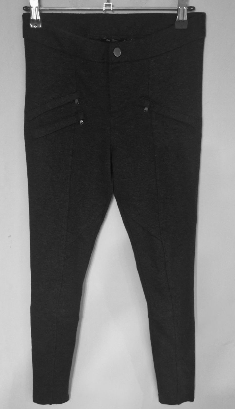 Spodnie przeszycia szare rurki slim legginsy Bershka S/M 36 38