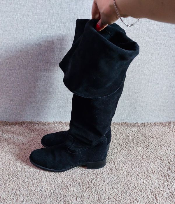 Замшевые осенние сапоги ботфорты Lavorazione Artigiana. 38 р., 25 см.