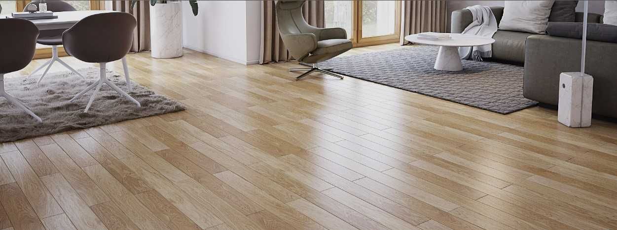 Parkiet 2- warstwowy dębowy Rustical 11x70x350-490 lakierowany