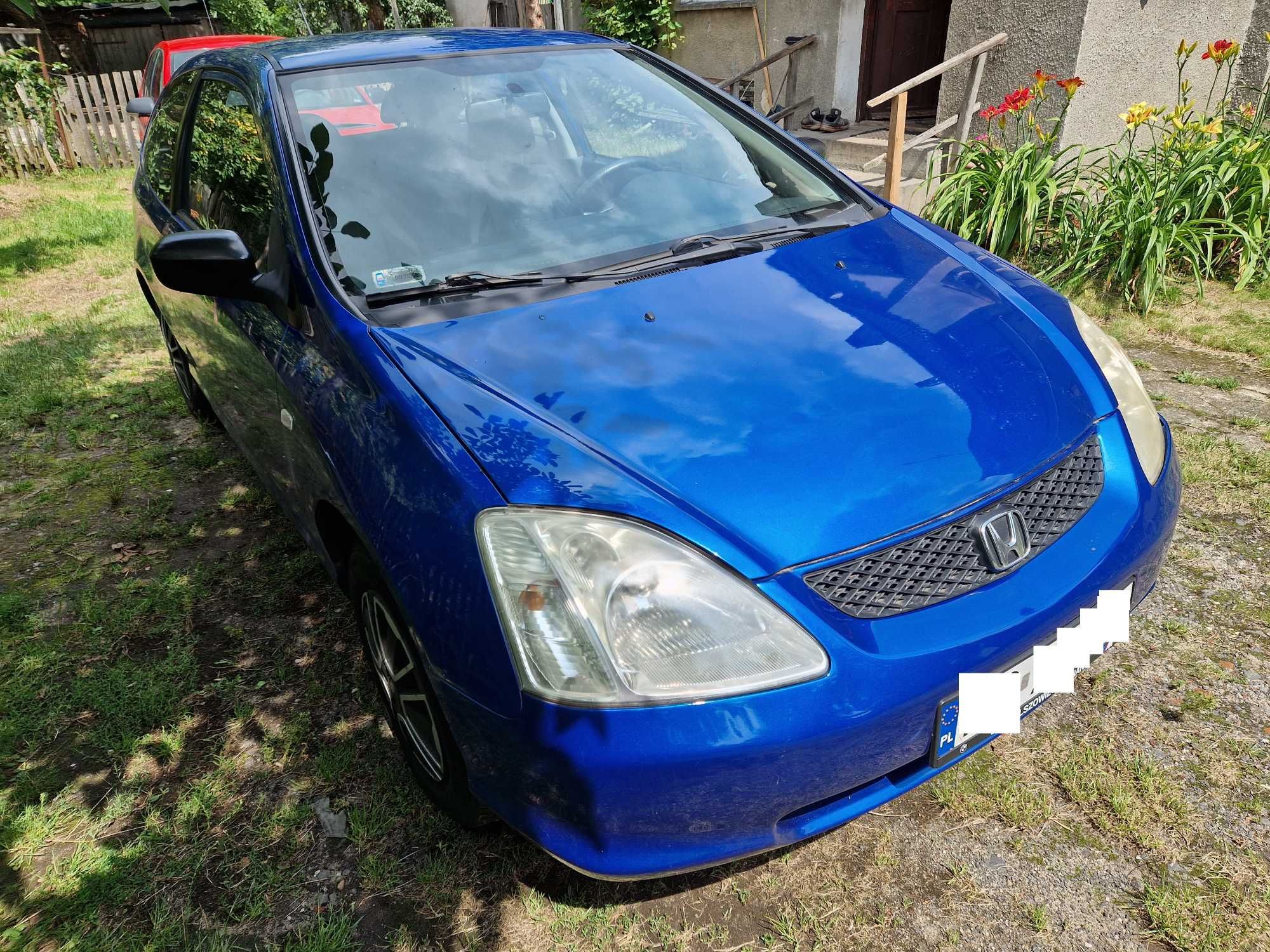 Honda Civic VII 2002, Klima, LPG, 1,4 90KM, 129 tys, brak korozji.