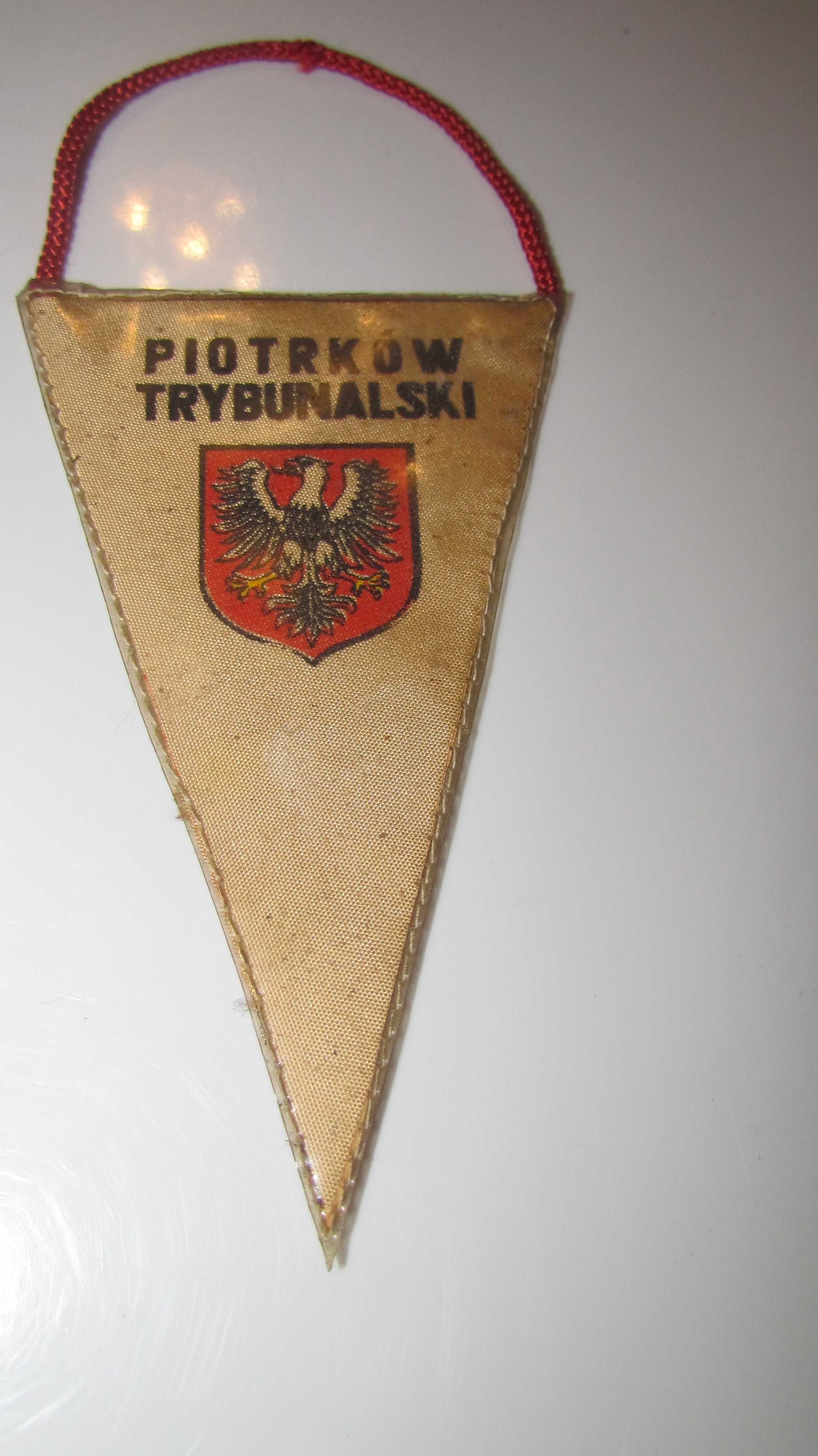 Proporczyk Piotrków Trybunalski Herb Polska flaga Orzeł bez korony