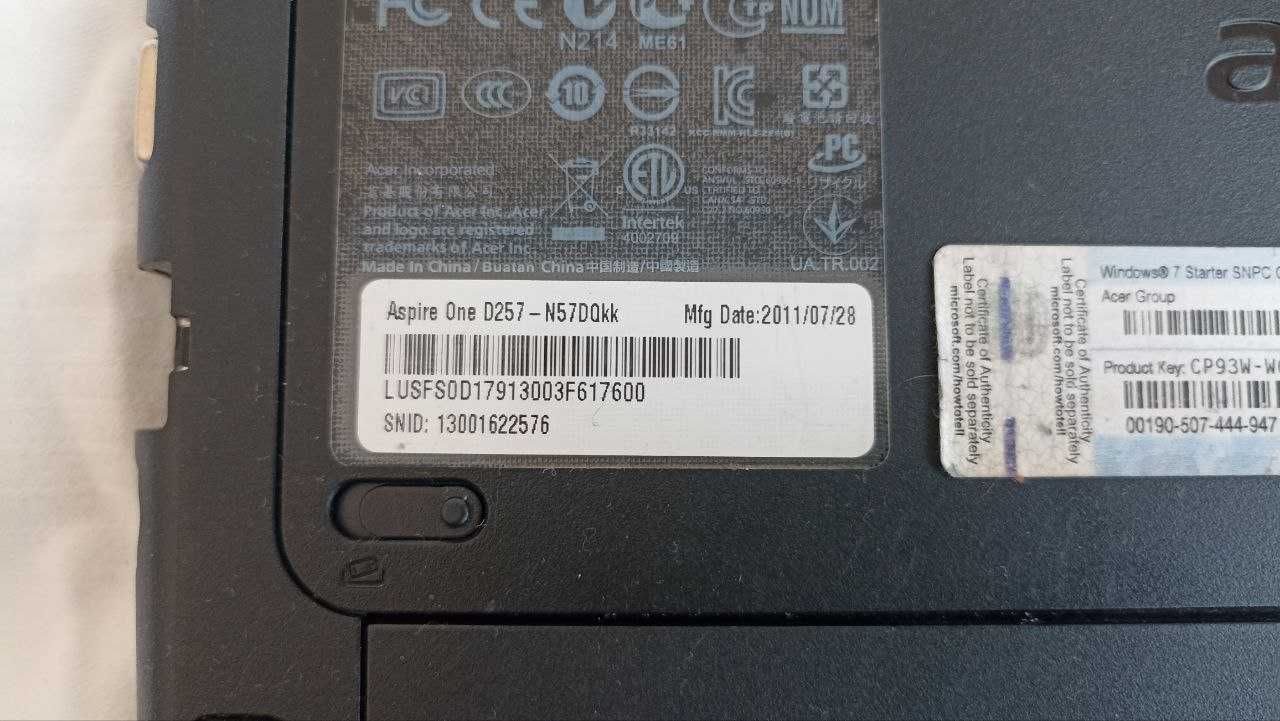 Acer Aspire One D257-N57DQkk