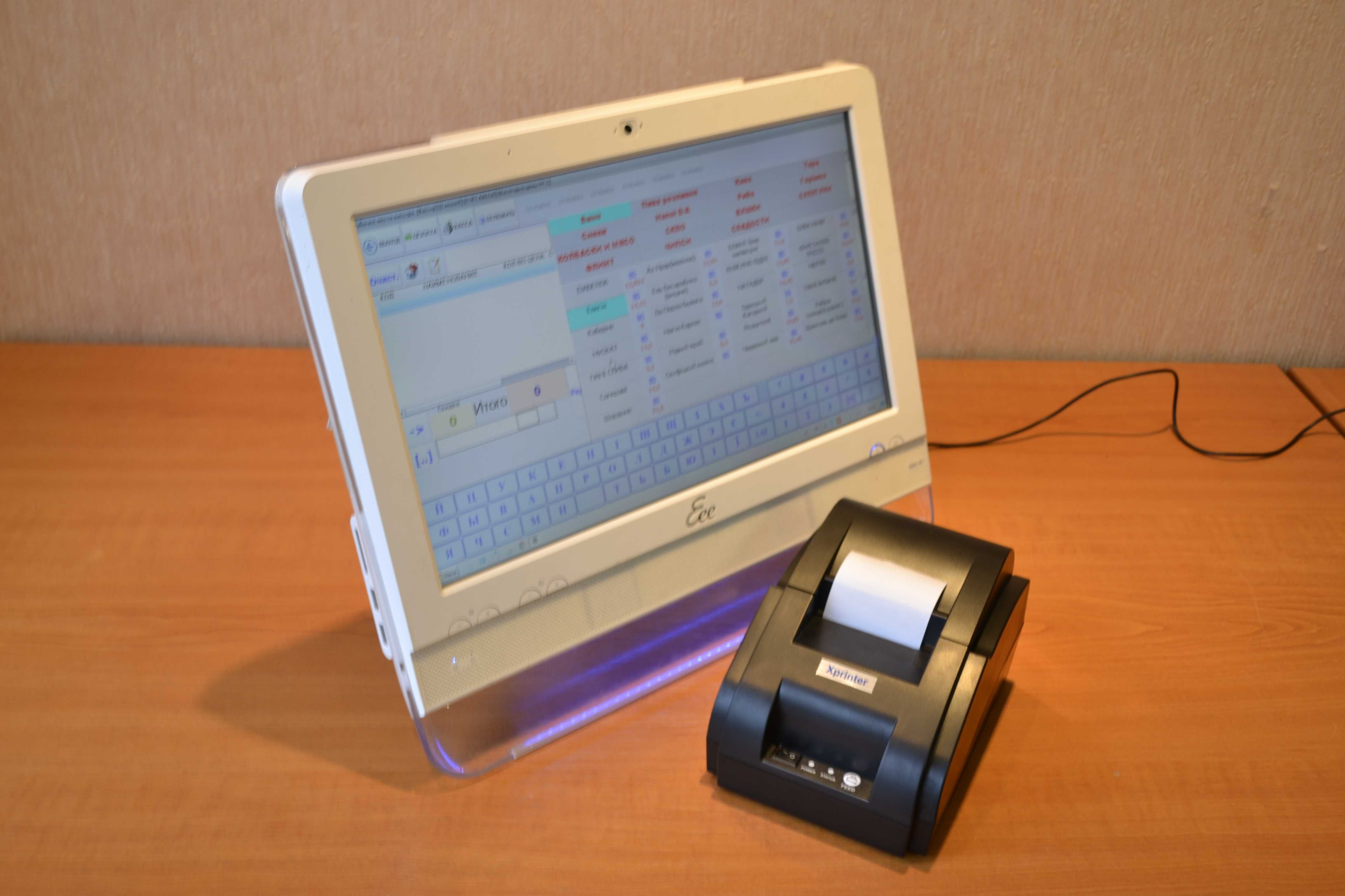 POS Термінал-Моноблок від Asus та чековий принтер Xprinter.
